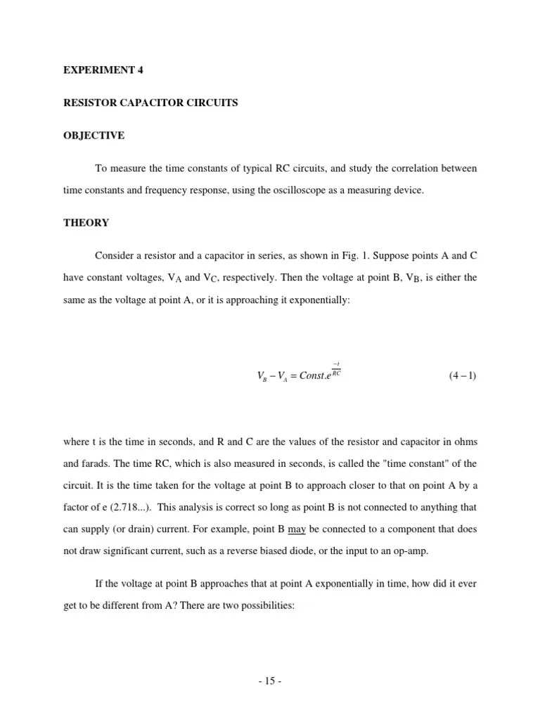Resistor Capacitor Circuits | PDF | Electrical Network ...