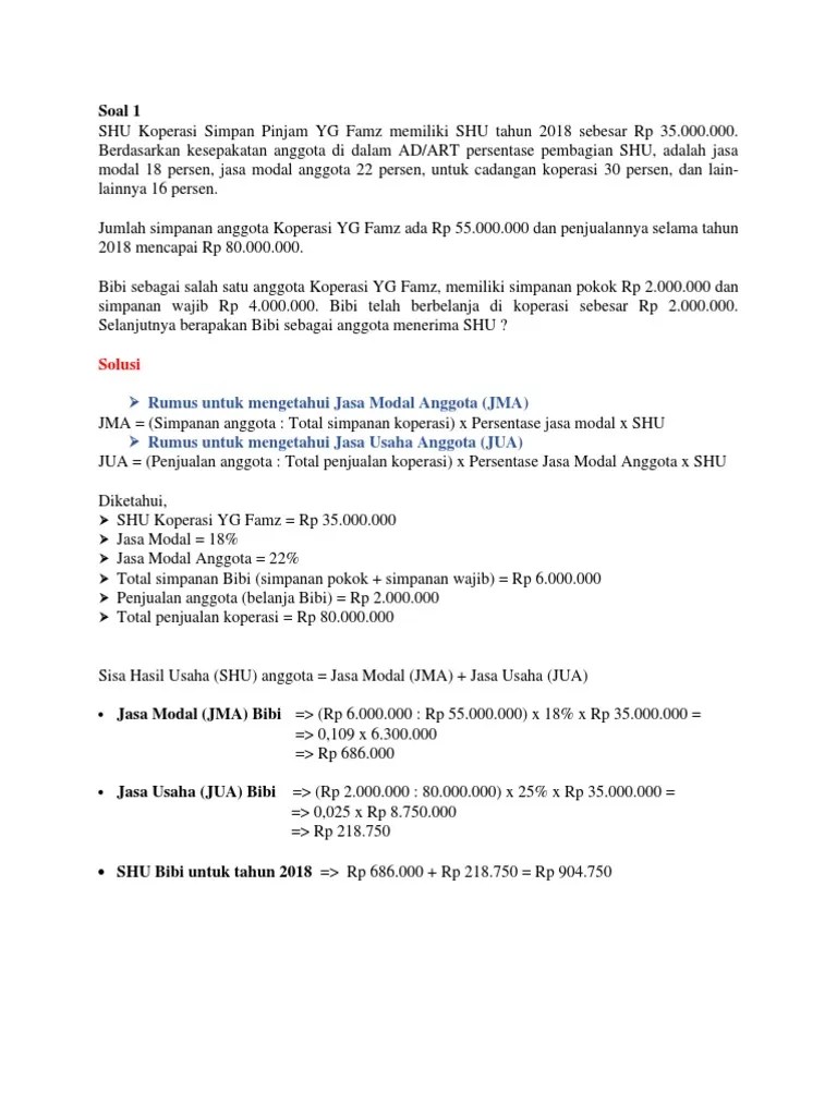 Solusi Perhitungan SHU - Koperasi