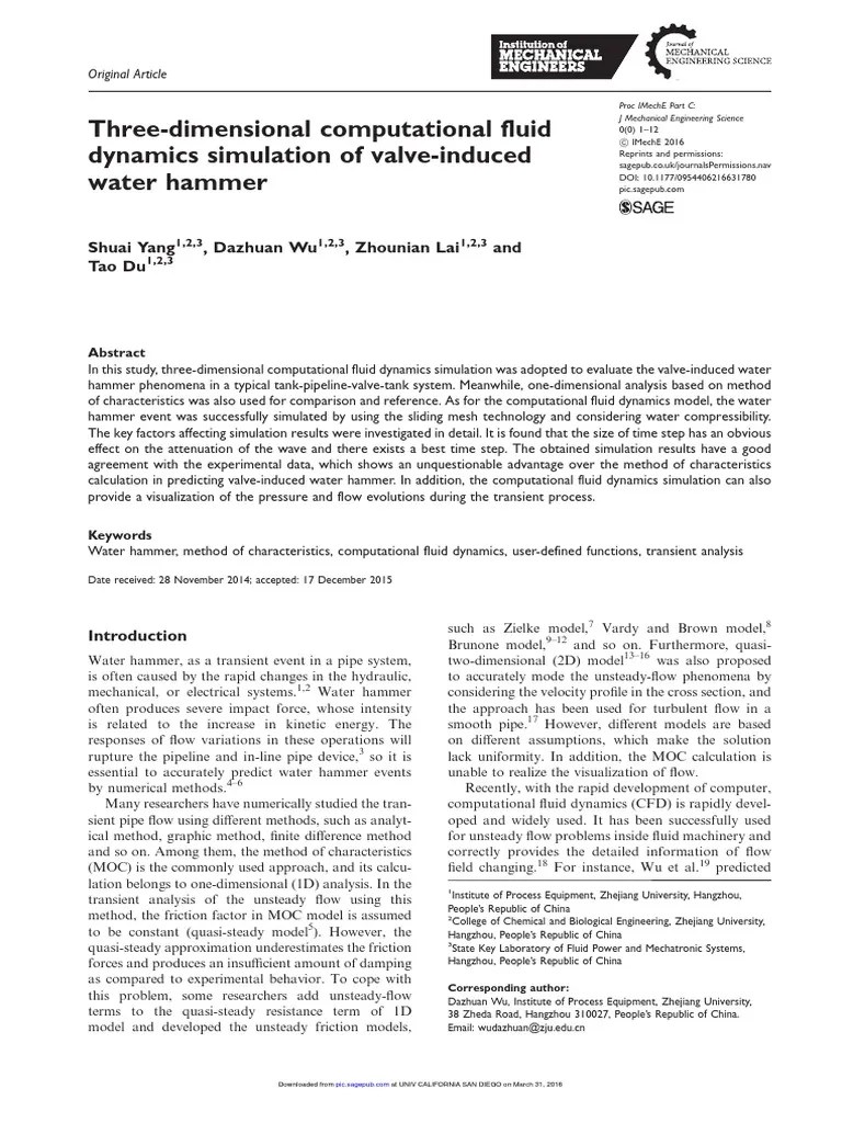 Three-Dimensional Computational Fluid Dynamics Simulation Of Valve ...