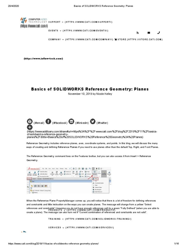 SOLIDWORKS Reference Geometry - Planes | PDF | 3 D Printing | Plane ...