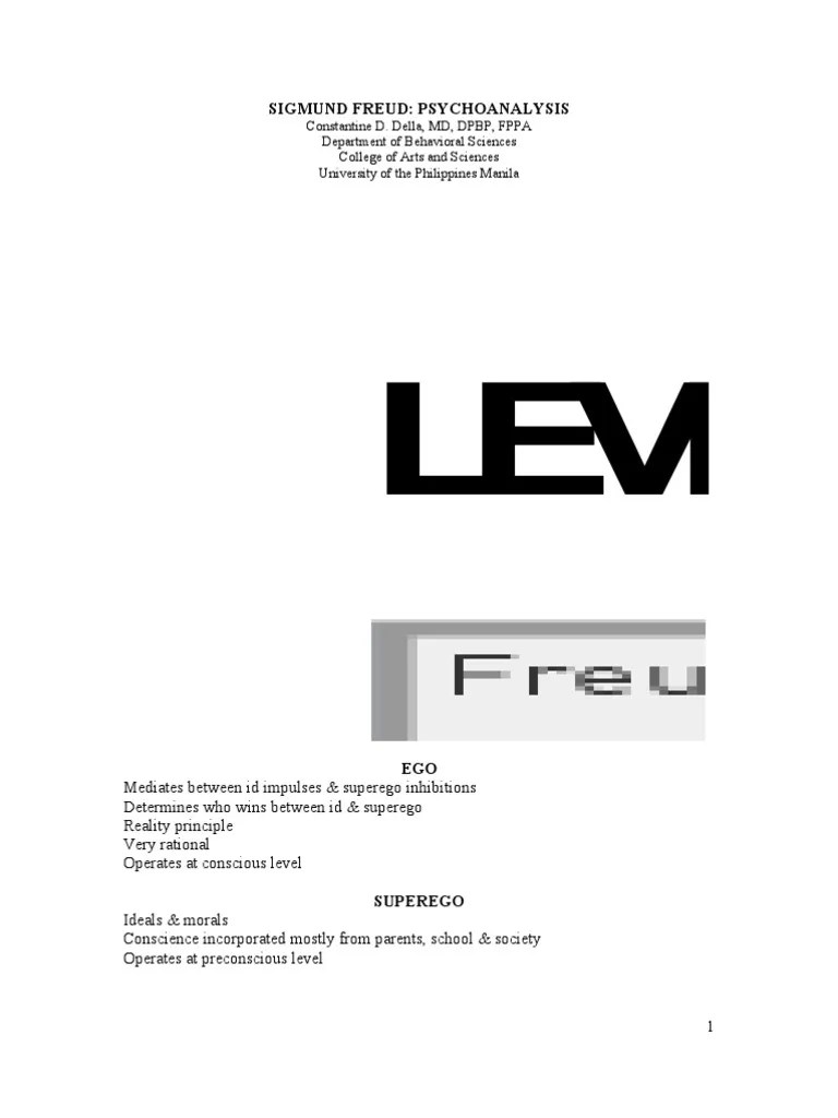 Sigmund Freud | PDF | Id | Oedipus Complex
