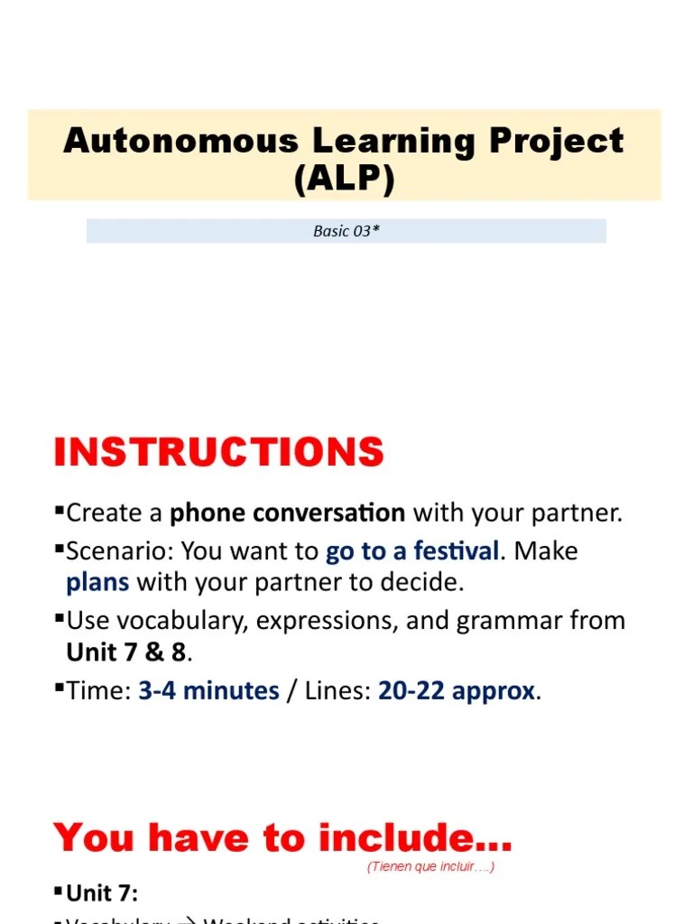 Autonomous Learning Project (ALP) : Basic 03 | Download Free PDF ...