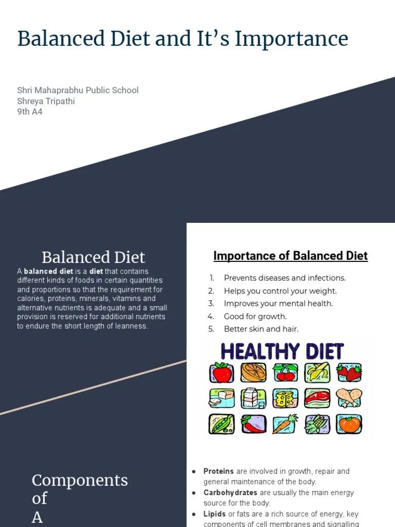 Balanced Diet And It's Importance | PDF