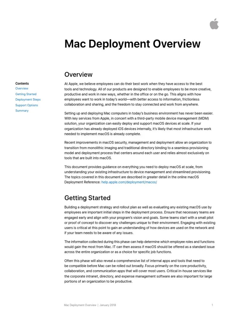 Mac Deployment Overview | PDF | I Cloud | Ios