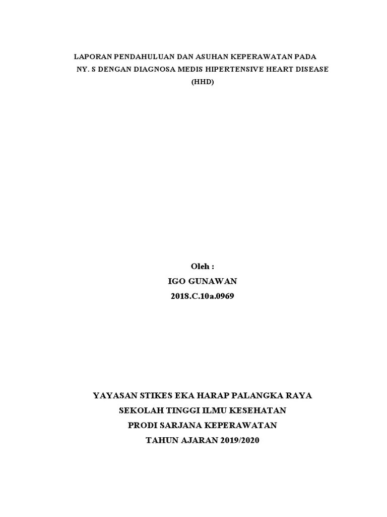 Penyakit jantung hipertensi atau hypertensive heart disease. Lp Askep Hhd Hypertensive Heart Disease Pdf