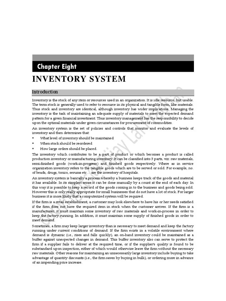 Inventory System PDF | PDF | Inventory | Demand