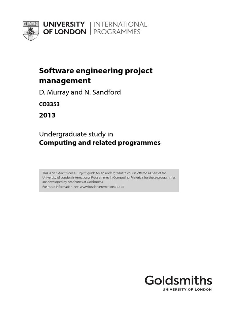 Software-Engineering-Project-Management (Murray) | PDF | Project ...
