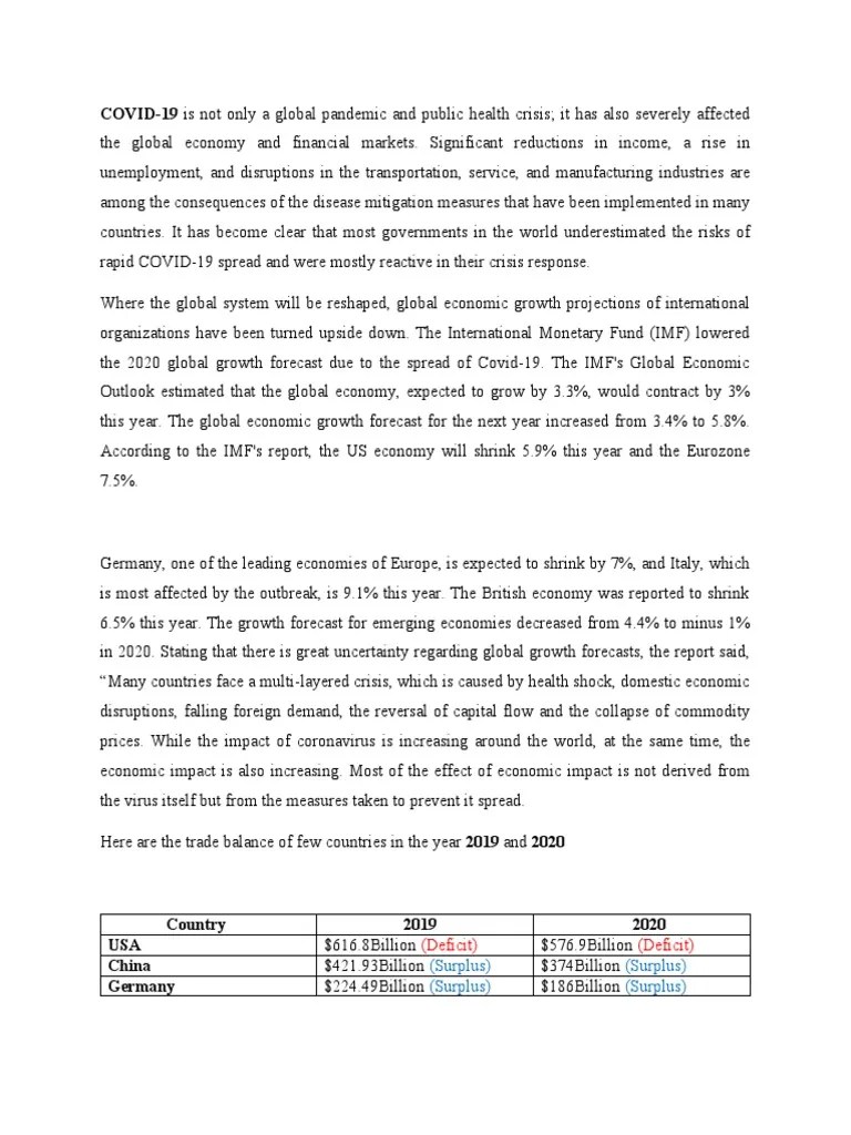 Global Impact On Economy | PDF