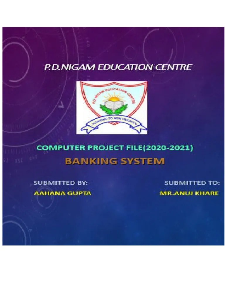 Computer Class 12 Project On Banking System | PDF | Software Development | Software