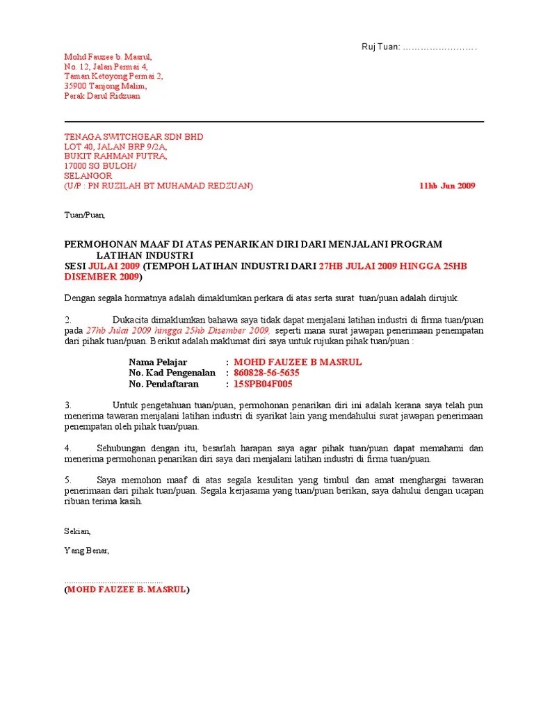 5 cara penamatan program akpk smartinvest101. Contoh Surat Menarik Diri Dari Program Akpk