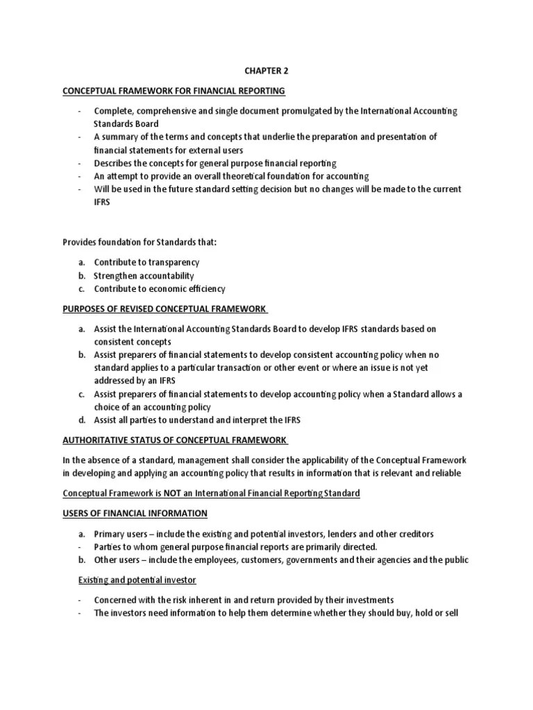 Chapter 2 Summary | PDF | International Financial Reporting Standards | Financial Statement