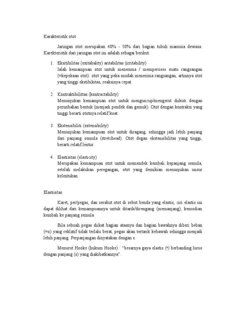 Karakteristik Otot | PDF