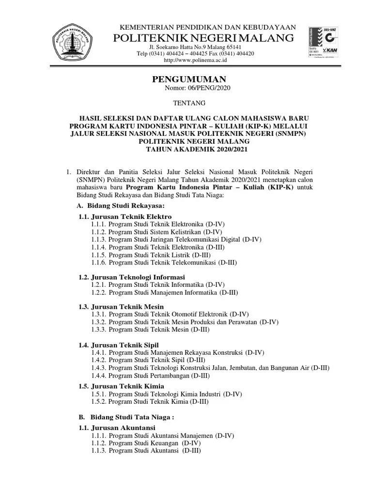 Kipk Pengumuman | PDF