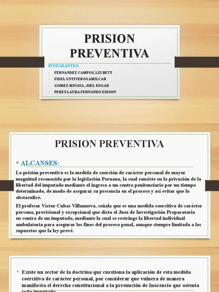 Prision Preventiva 1 | PDF | Derecho Penal | Ley Procesal