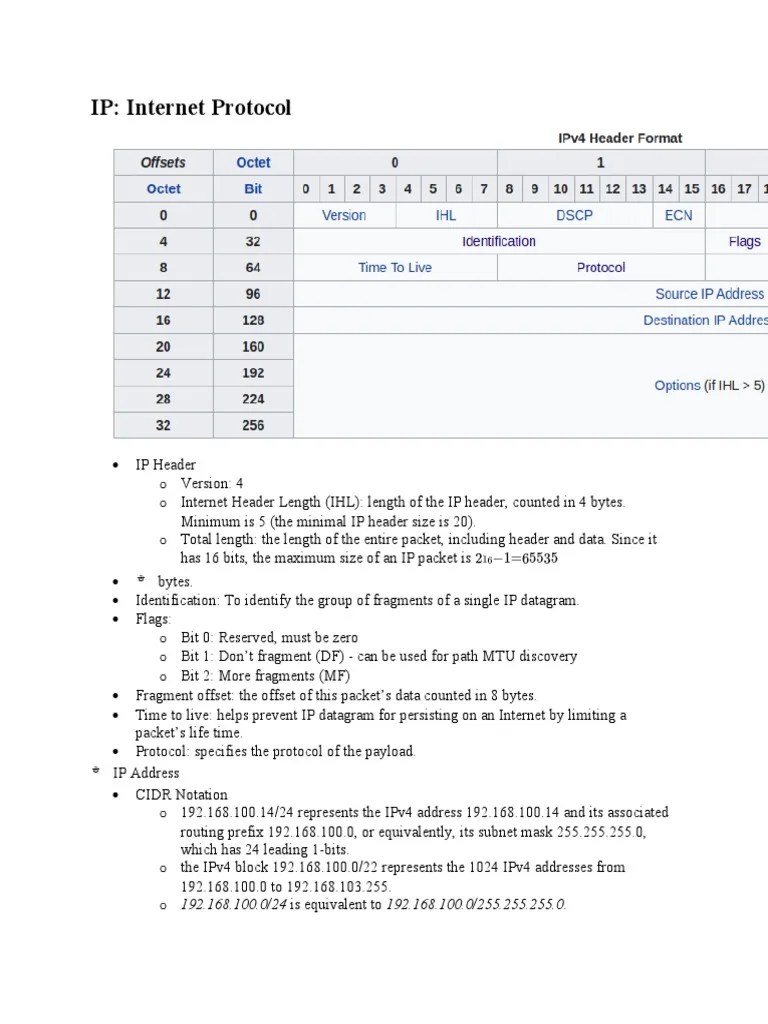 InternetProtocol Notes | PDF | Ip Address | Internet Protocols