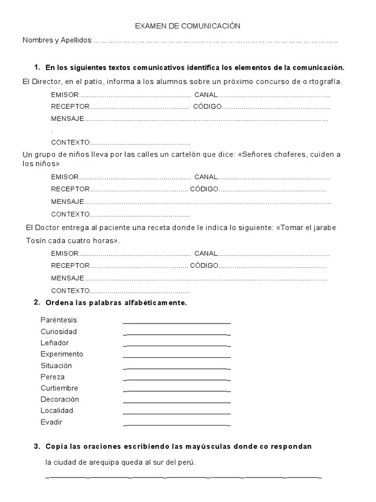 Evaluacion - COMUNICACIÓN | PDF | Comunicación