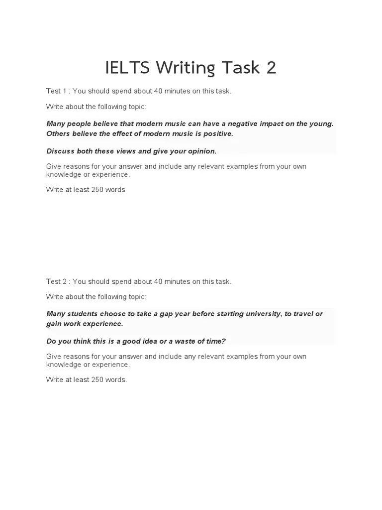 IELTS Writing Task 2 | PDF | Reason | Experience