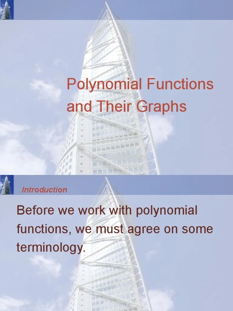 Graphs Of Polynomial Functions | PDF | Polynomial | Mathematical Analysis