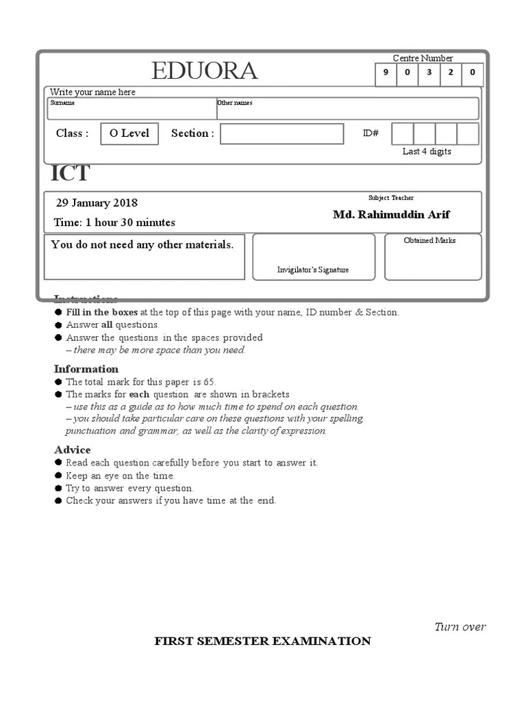 IGCSE ICT Mock 4 - Full | PDF | Computer Virus | Operating System
