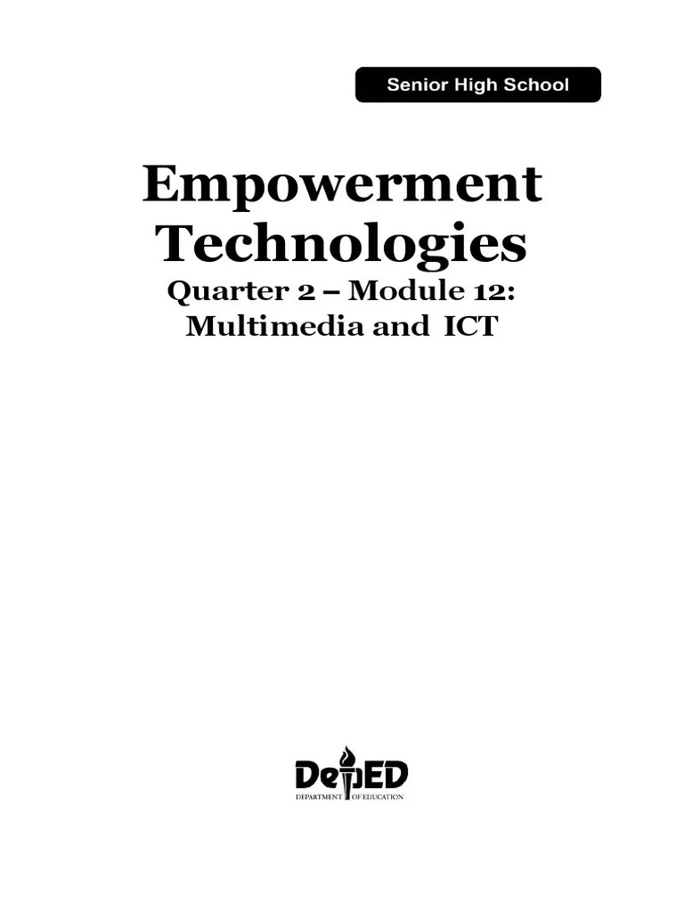 Empowerment Technologies: Quarter 2 - Module 12: Multimedia And ICT | PDF | Multimedia | Websites