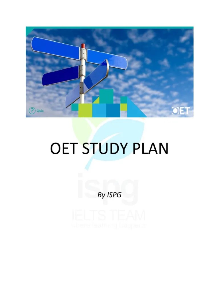 Oet Study Plan: By Ispg | PDF | Learning | Behavior Modification