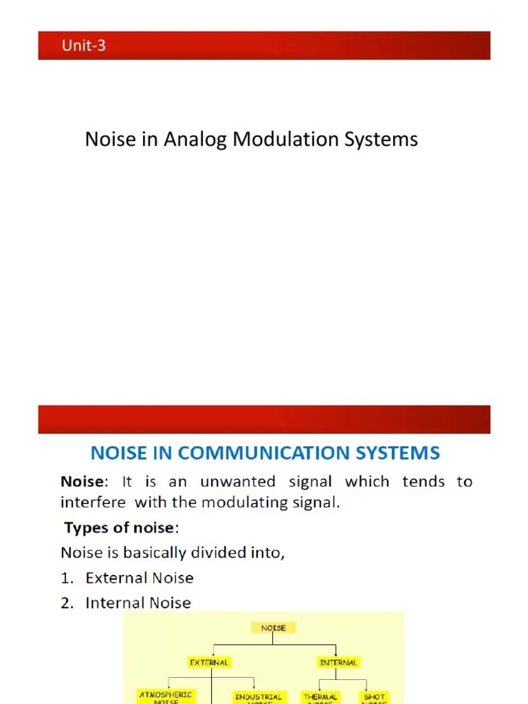 CST Unit 3 - PPT 1 PDF | PDF | Signal To Noise Ratio | Modulation