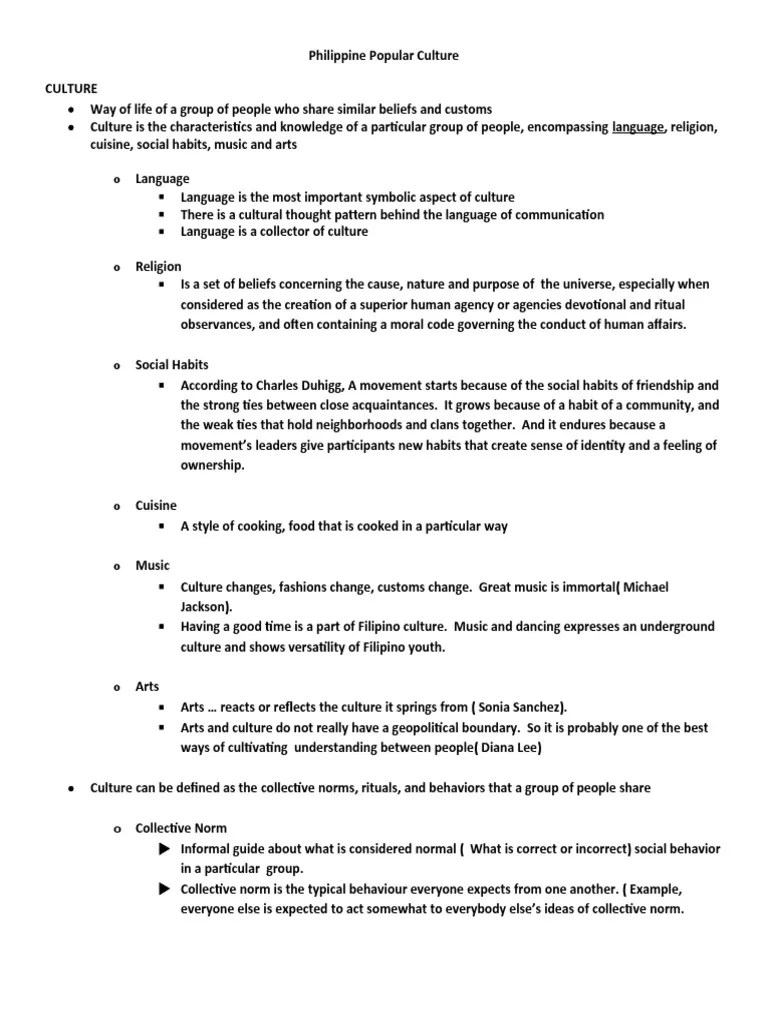 Lecture 1-INTRODUCTION-Philippine Popular Culture | PDF | Popular Culture | Folklore