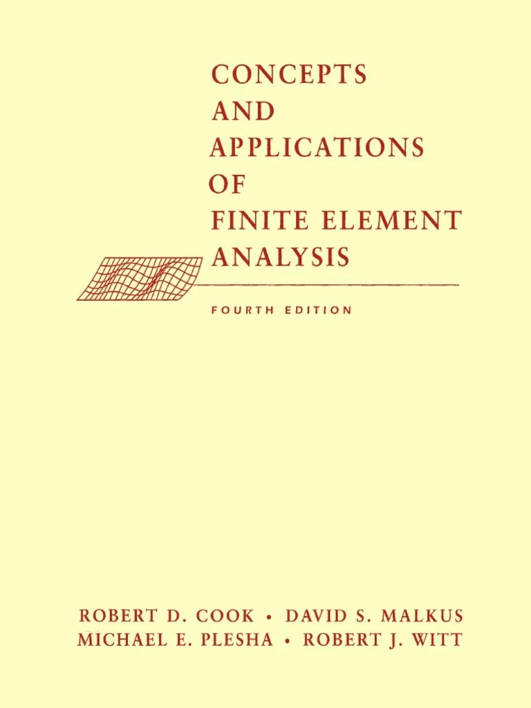 Concepts And Applications Of Finite Element Analysis 4ed PDF | PDF
