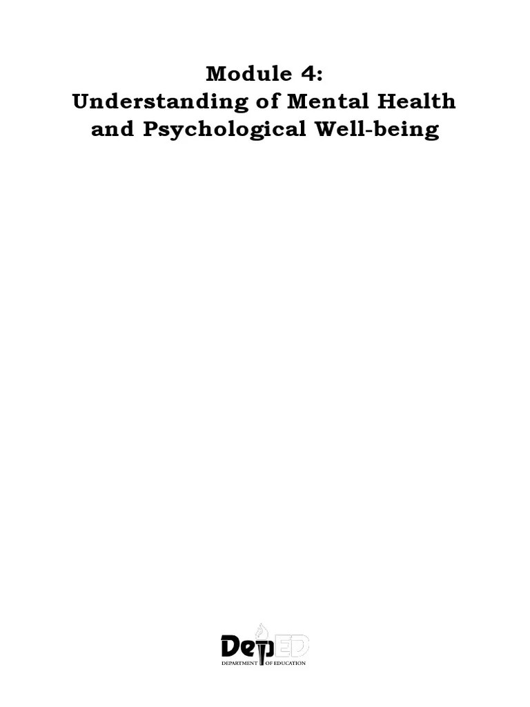 Module 4 Mental Health | PDF | Stress (Biology) | Well Being