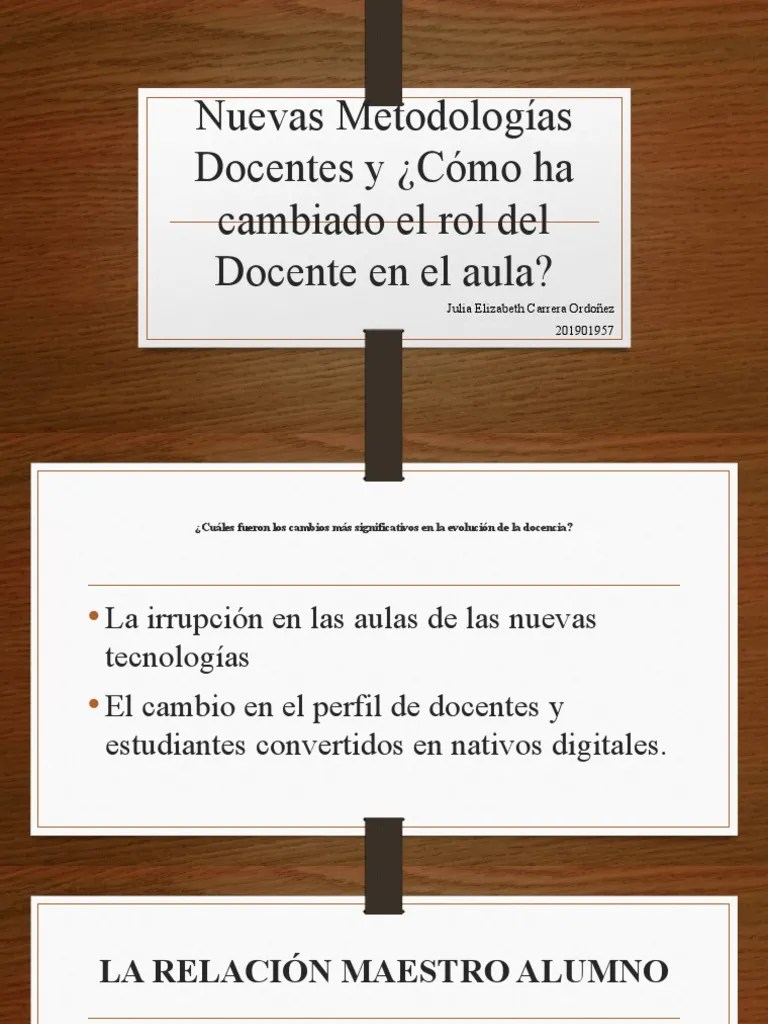 Nuevas Metodologías Docentes Y ¿Cómo Ha Cambiado El Rol Del Docente En ...