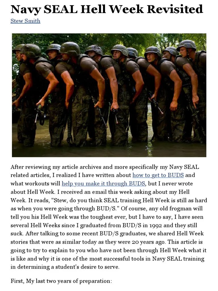 Navy SEAL Hell Week Revisited | PDF | Sports | Nature
