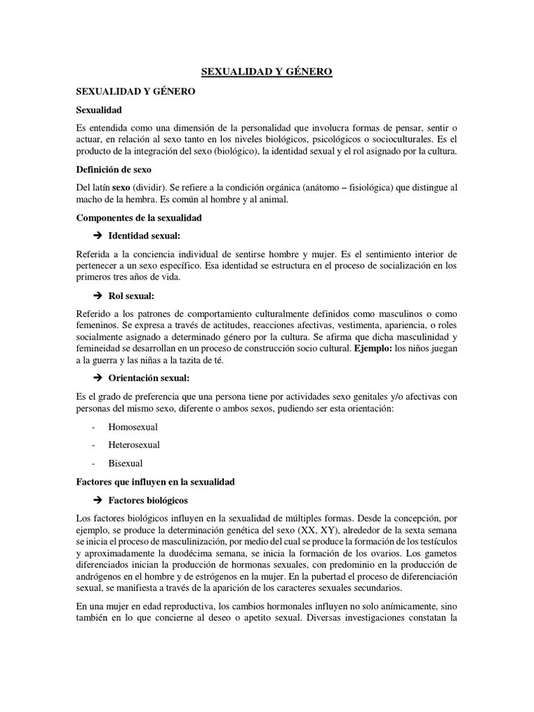 SEXUALIDAD Y GÉNERO | PDF | La Sexualidad Humana | Sexo