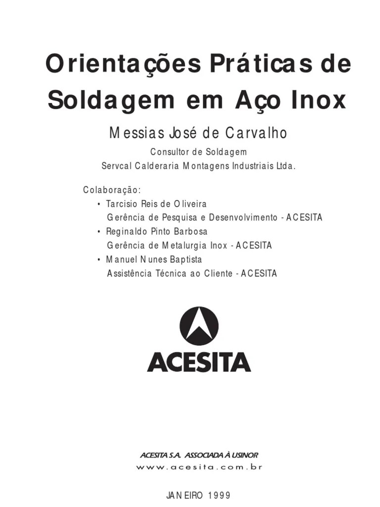 Apostila Aco Inox Manual Pratico Soldagem | PDF | Aço Inoxidável | Aço