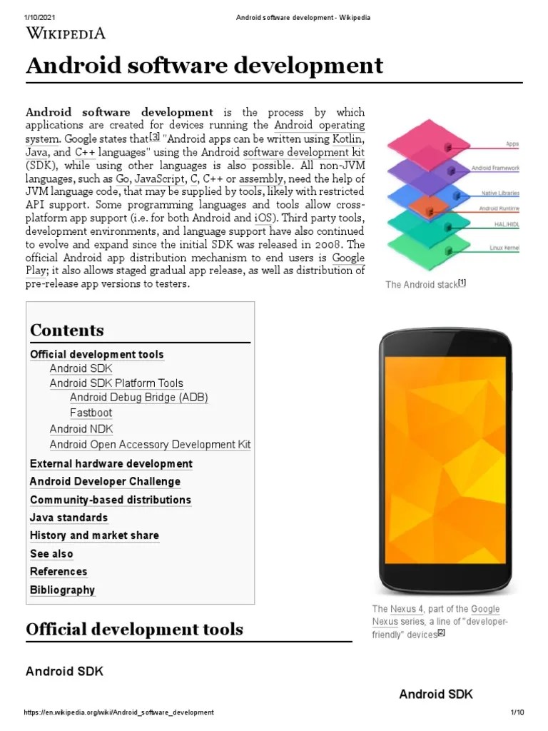 Android Software Development Pdf Android Operating System