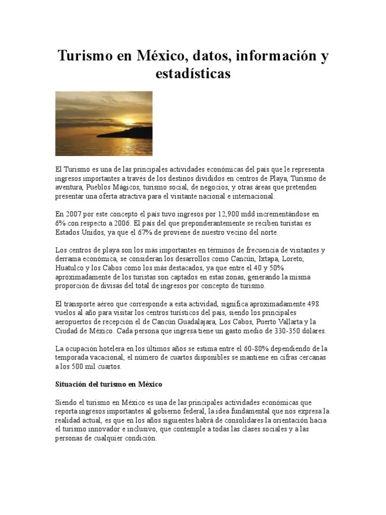 Turismo En México | PDF | Turismo | Hotel