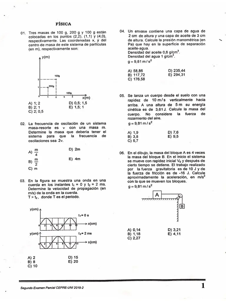 2do Examen Parcial CepreUNI 2019-2 PDF | PDF