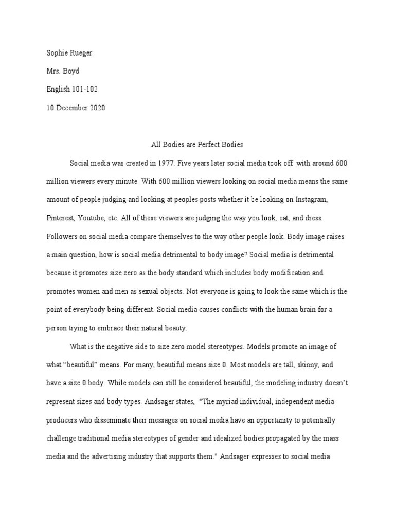 Social Media And Body Image-6 | PDF | Body Image | Social Media