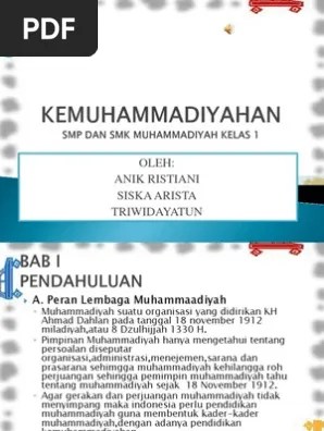 Selain itu terdapat juga ulangan akhir semester uas dan ulangan kenaikan kelas ukk. Kemuhammadiyahan Kls 1 Pdf
