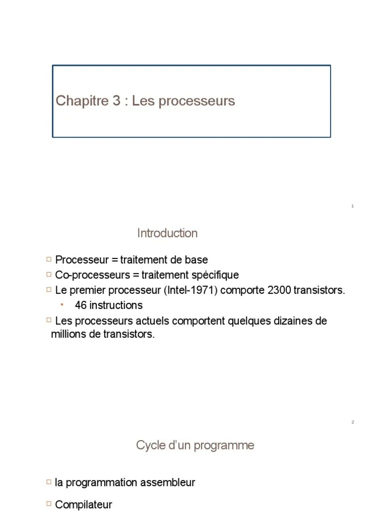 Cours - Architecture Ch3 | PDF | Processeur | Assembleur