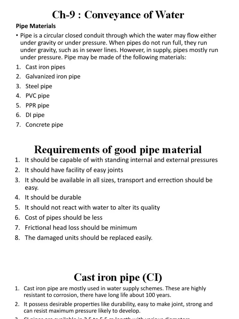 COnveyance Of Water And Valve | Download Free PDF | Pipe (Fluid ...