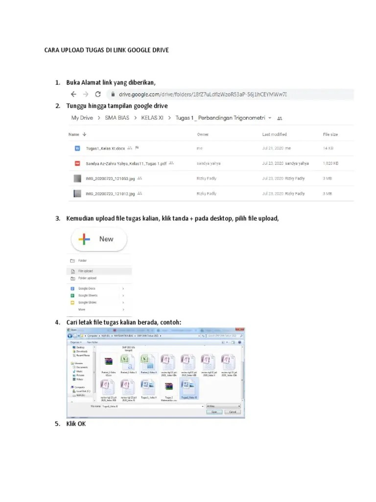 Cara Upload Tugas Di Link Google Drive | PDF