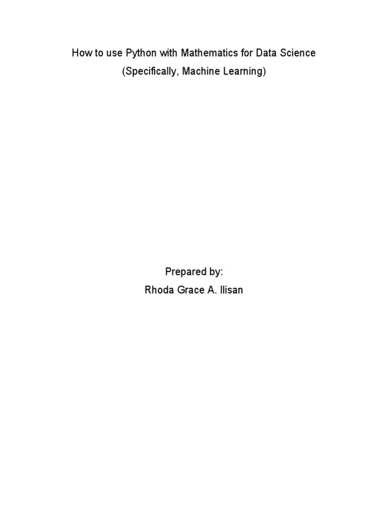 How To Use Python With Mathematics For Data Science | PDF | Python ...