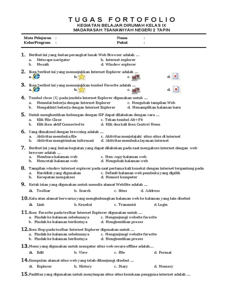 Soal Tugas Tik Kelas Ix | PDF