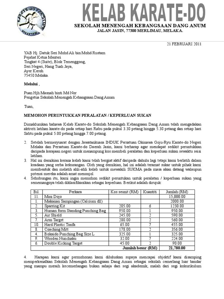 Kertas kerja lawatan sambil belajar ke tempat bersejarah dan tempat menarik di sabah (program tahunan pertinam). Kertas Kerja Permohonan Peruntukkan Peralatan Keperluan Sukan