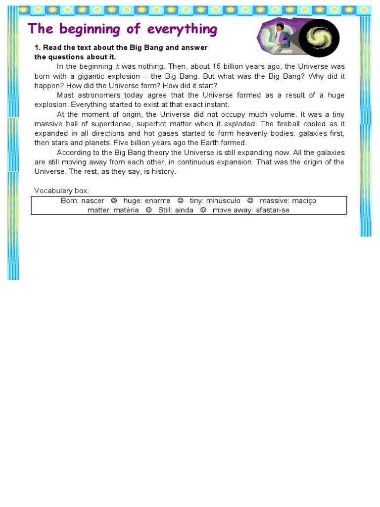 Reading Comprehension The Universe - Colorful Design Collection - High Resolution Quality