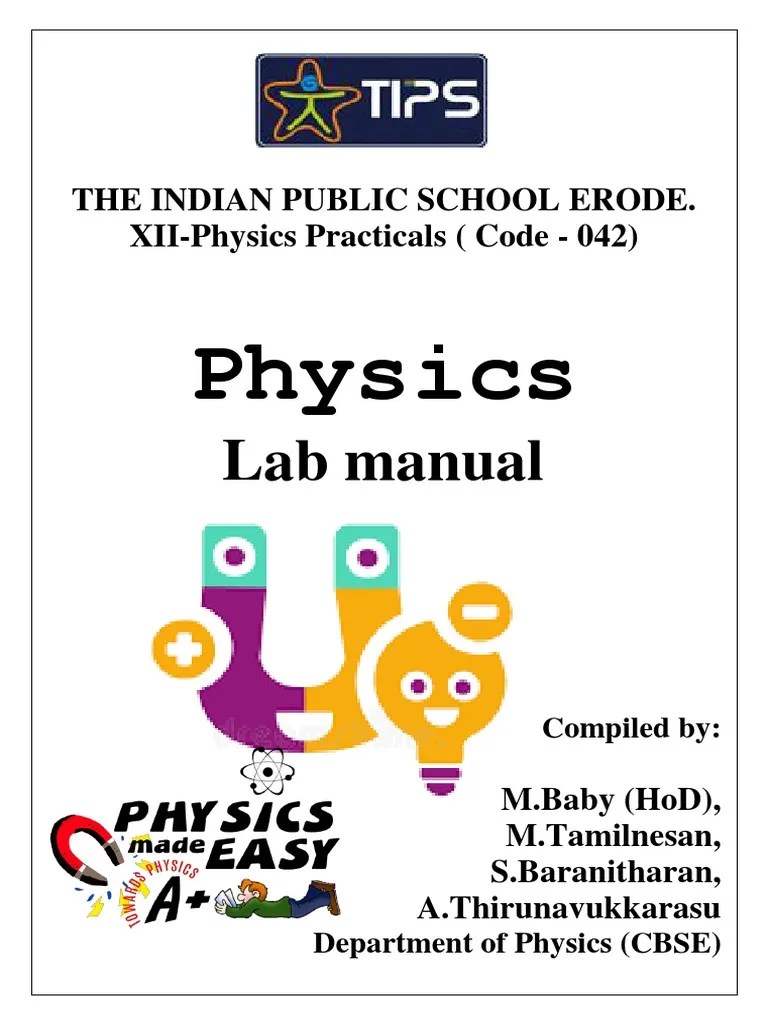 Physics Lab Manual Experiments (2020-2021) - XII | PDF | P–N Junction | Diode