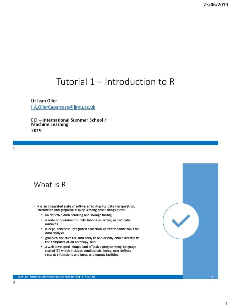 Tutorial01 R Introduction | PDF | R (Programming Language) | Matrix ...