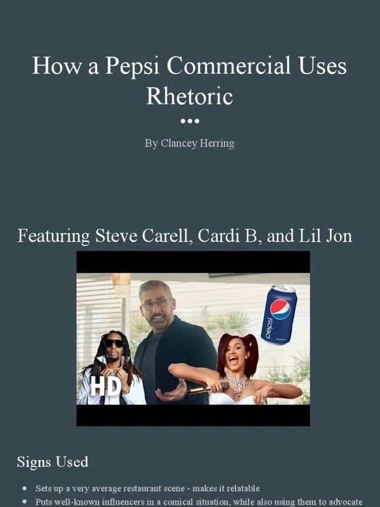 How A Pepsi Commercial Uses Rhetoric | PDF