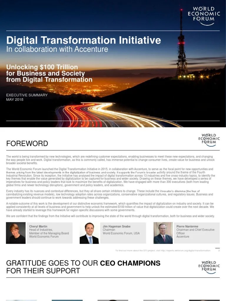 Digital Transformation Initiative - Accenture 2018 | PDF | Internet Of ...
