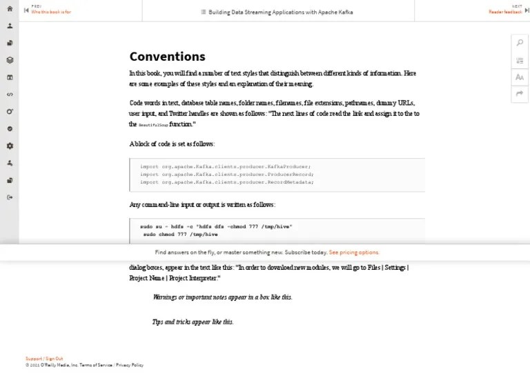 Conventions - Building Data Streaming Applications With Apache Kafka ...